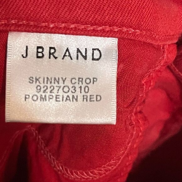 J Brand red skinny crop jeans, size 25 - Picture 11 of 15